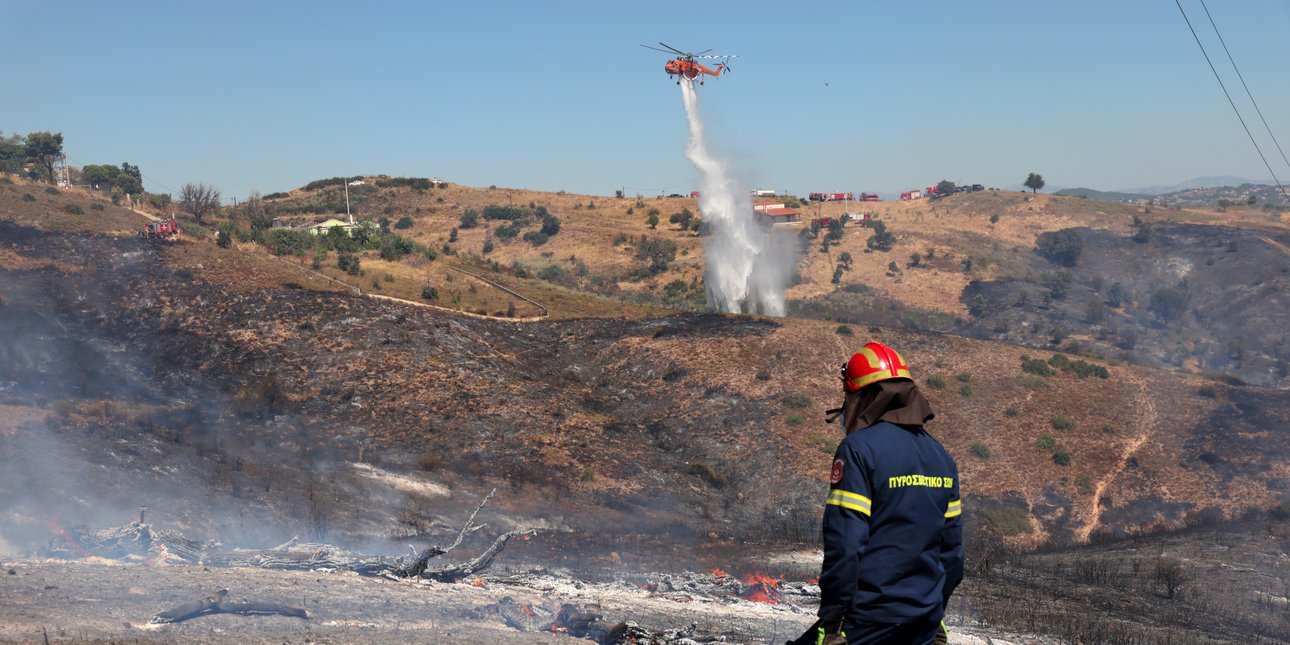 Πυρκαγιά σε χαμηλή βλάστηση στη Βελίνα της Κορινθίας: 22 πυροσβέστες, εναέρια παρέμβαση και έρευνα για την προέλευση